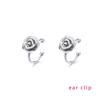 PONYKISS  Silver Colorful Rose Cute Plant Stud Earring for Women Minimalist Fine  Piercing Screw Bead Accessories