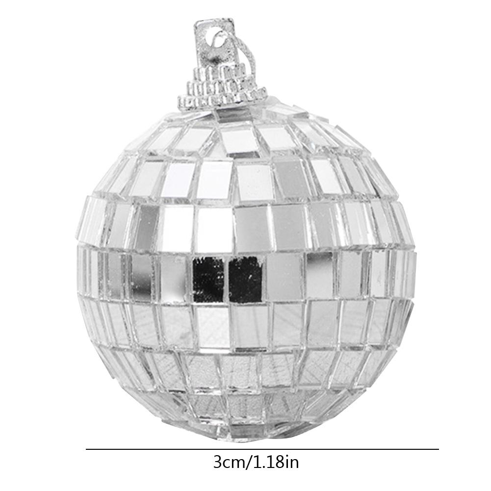 Reflective Mirror Ball Multi-Size Hanging Mirror Disco Ball Rotating Silver for Party Holiday Festivals