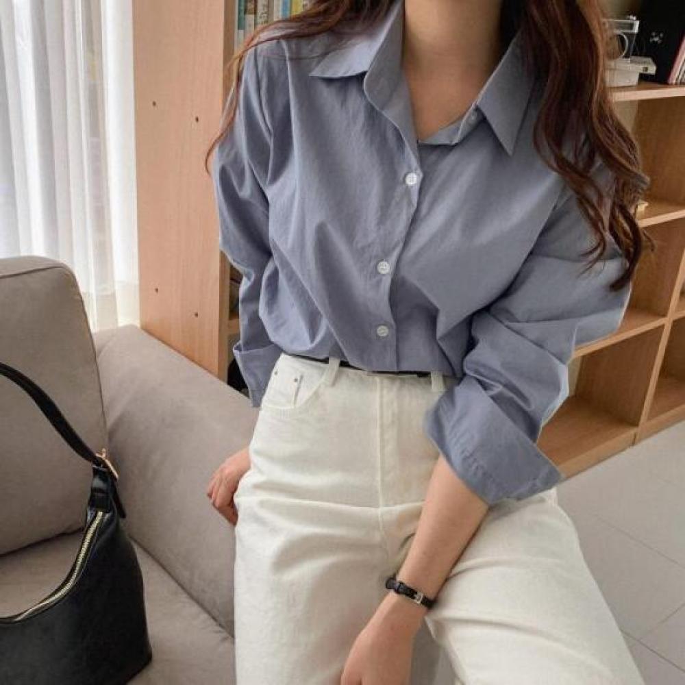 New Arrivals Open Run Women Cotton Shirt Basic Fit Solid Peach Color