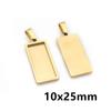 5pcs Stainless Steel 10x25mm 10x50mm Inner Size Rectangle Square Pendant Cabochon Blank Base Setting Tray for DIY Jewelry Making