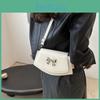 Elegant And Stylish Women's Saddle Bag With Bow Design In Black Coffee White And Khaki