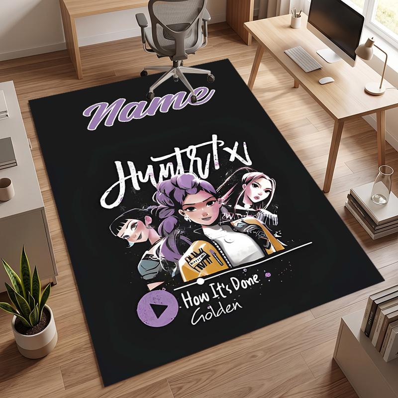 HUNTRIX (103) Personalized Name Office Carpet Stylish Decor for Living Room Bedroom Kitchen