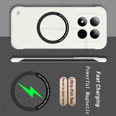 Magnetyczne Matowe Etui Candy Bezramkowe na Telefon Dla Redmi Note 15 Pro Plus 5G Bezprzewodowe Dla Magsafe Wytrzymałe PC Matowe Etui Dla Redmi Note 14 13 15 Pro Plus