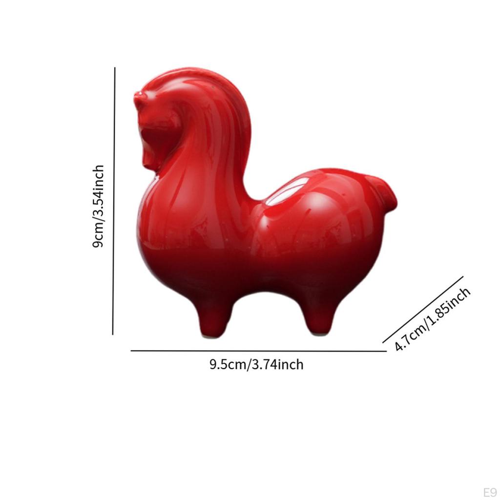 Figurine Ceramic Horse Statue Modern Collectible Chinese Year Decoration Sculpture for Bedroom
