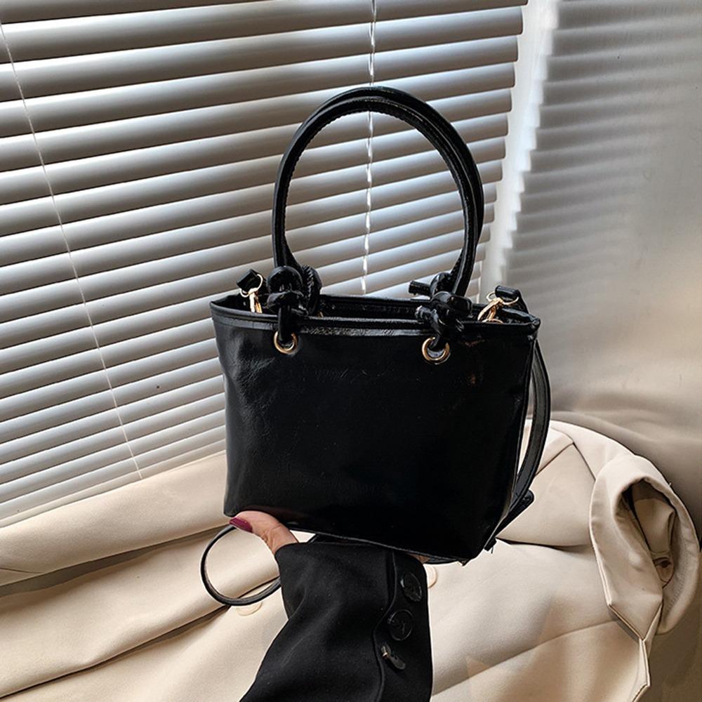 PU Leather Square Shoulder Bag Elegant Ladies Bucket Bag Casual Vintage Crossbody Bag  Outdoor