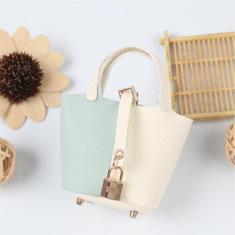 Mini Vegetable Basket Bag Pendant Exquisite Car Keychain Pendant Cute Small Change Bag Creative Earphone Bag Jewelry no strips