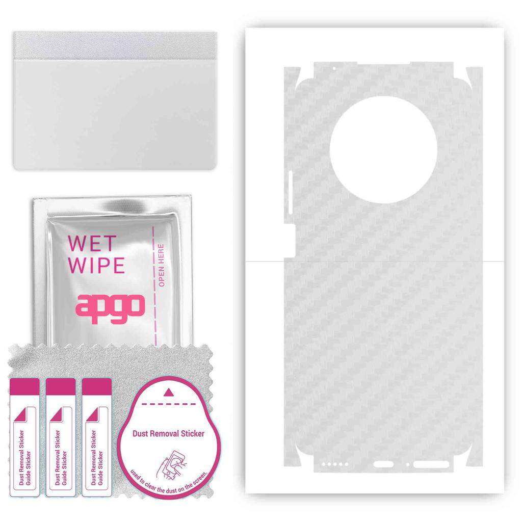 apgo Protective Skin Sticker for the Back+sides Compatible with Honor X9, Full Wrap Film, Foil, Vinyl - Pattern Transparent Carbon