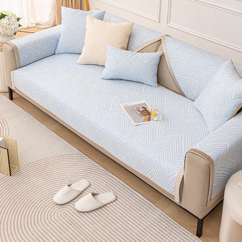 

Nordic Simple Ice Silk Sofa Cushion Leather Four-Season Universal Non-Slip Sofa Cover High-Grade Seat Cushion Backrest Towel Cover Cloth 70*70cm