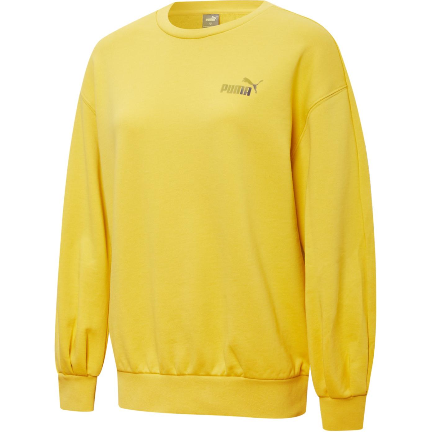 

Puma Logo Print Casual Crewneck Sweatshirt Women sweatshirt Bamboo-Yellow 537019-31 L