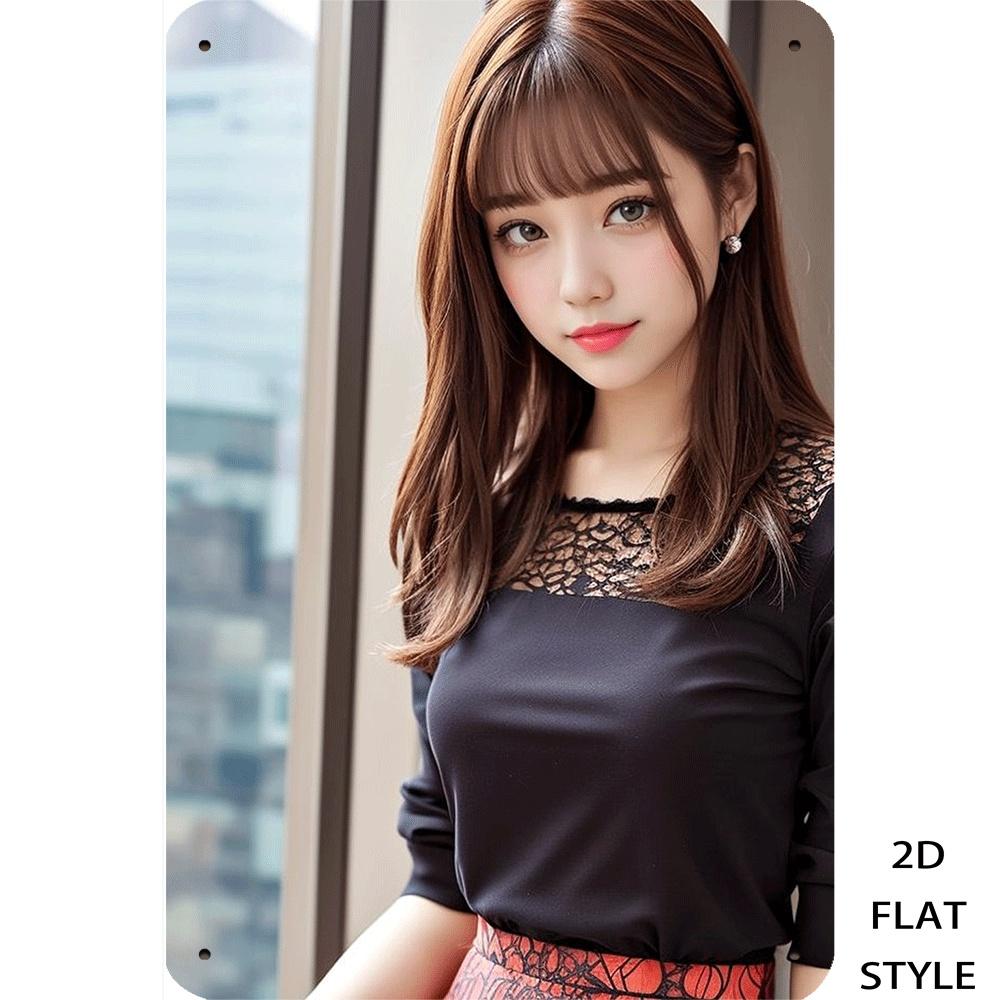 Vintage Elegant Woman Portrait Metal Tin Sign Retro Wall Art for Modern Home Living Room Decor Xin