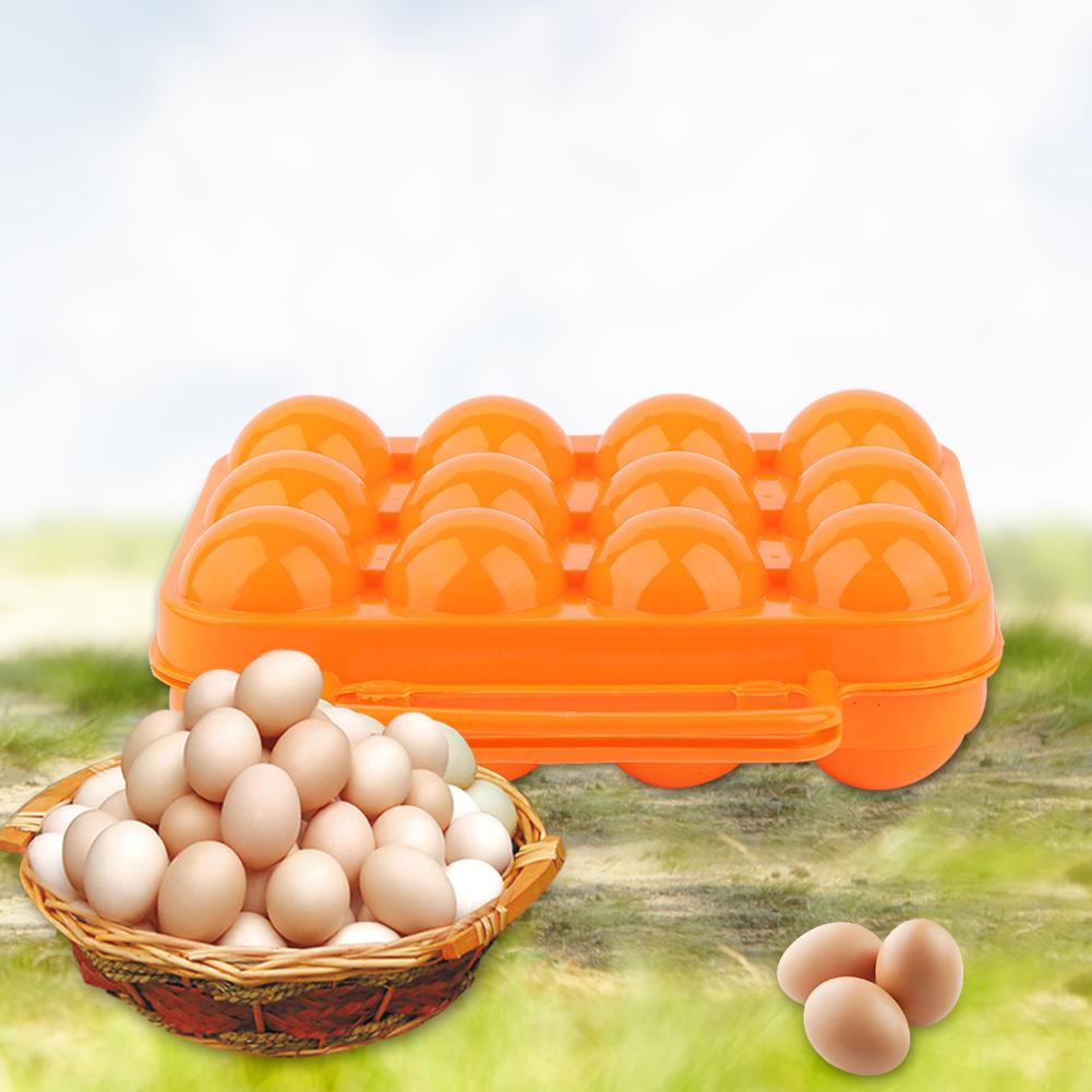 

Double Side Plastic Egg Tray Storage Box Case Holder Container with Handle for 12 Eggs(orange) оранжевый