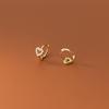 New Cute Sweet Hollow Heart Zircon Hoop Earring For Women Classic Shiny Stud Earrings Fashion Small Trendy Ear Buckle Jewelry
