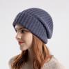 Women Autumn Winter Big Head Waist Wool Hat Pullover Knitted Warm Ear Protection Stacked Hat