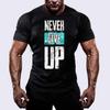 Non Mollare Mai Maglietta in Cotone Palestra Fitness Uomo Nera Atletica Casual