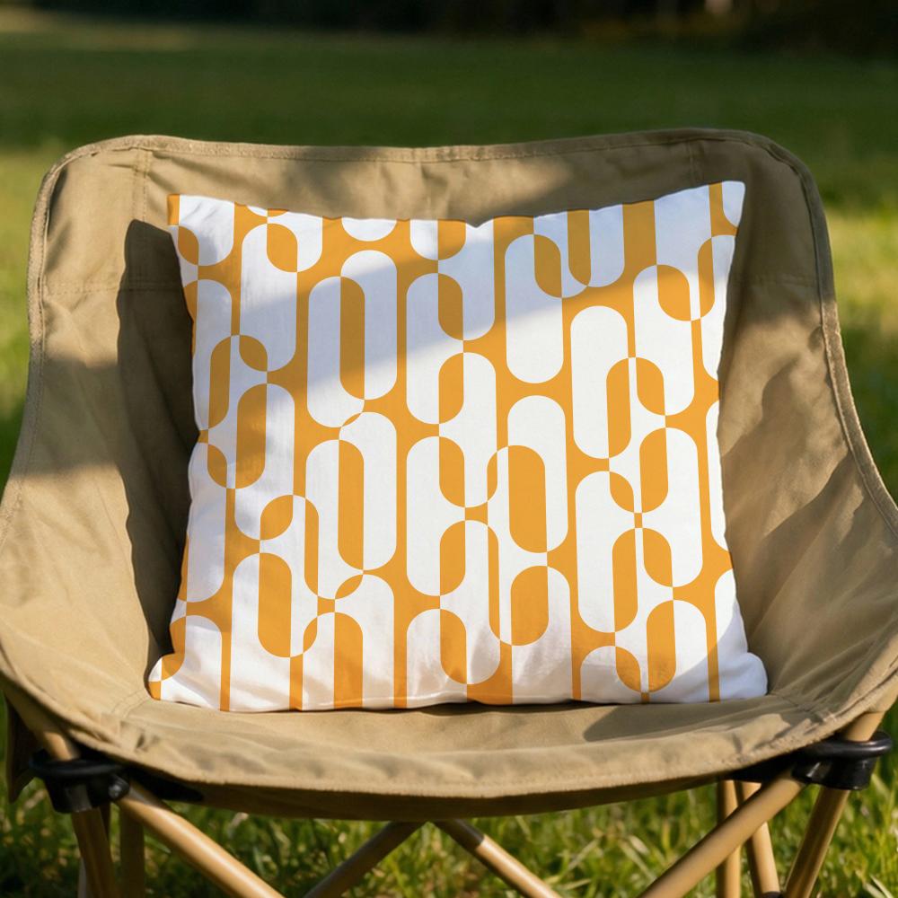 Orange Geometric Cushion Cover Soft Reversible Durable Pillow Cover MultiScene Use for Home Car Daily Comfort