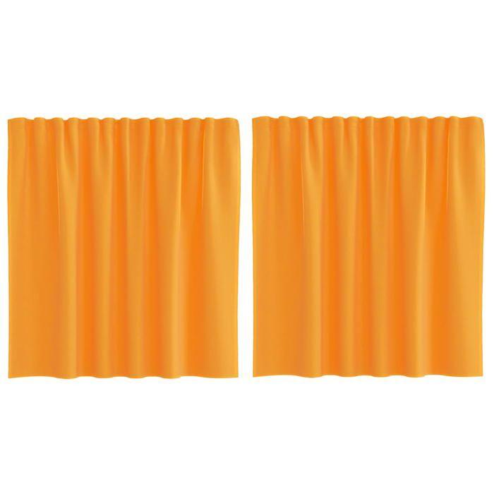 VidaXL Rideaux en voile avec boucles 2 pcs orange 140x140 cm, rideau en filet, rideau transparent, voile de fenêtre, 4102281
