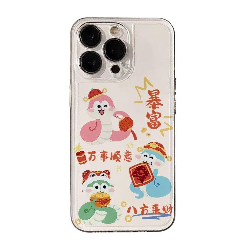 Good things happen in the Year of the Snake Applicable to iPhone16promax mobile phone case 15 Apple 14 New Year 13 Women 12 Anti-drop 11