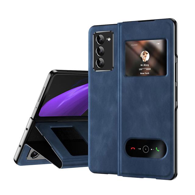 

Кожаный деловой чехол с полным покрытием для Samsung Galaxy Z Fold4 5g Fold 4 Fold3 Fold2 Fold 3 2 Zfold4 противоударный складной чехол for Samsung Z Fold 4 синий