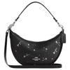 Aria 26 Star Print Coated Canvas And Smooth Leather Crossbody Tote Bag Medium Women Handbags Black CCL25-SVA47