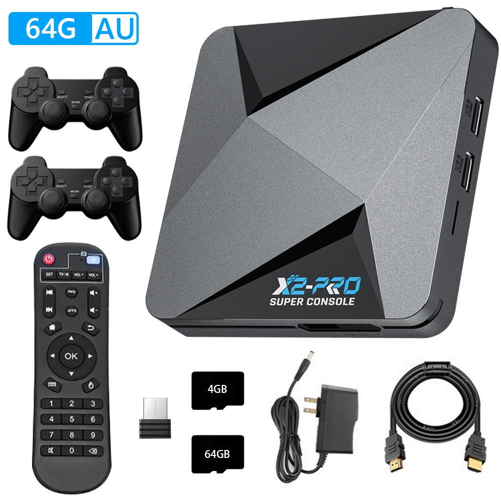 

X2 PRO Retro Game Console S905X2 Chip Emulator Console 4K UHD 2.4G/5G WiFi BT 4.3 Compatible 60+ Emulators Gifts for Kids Adults