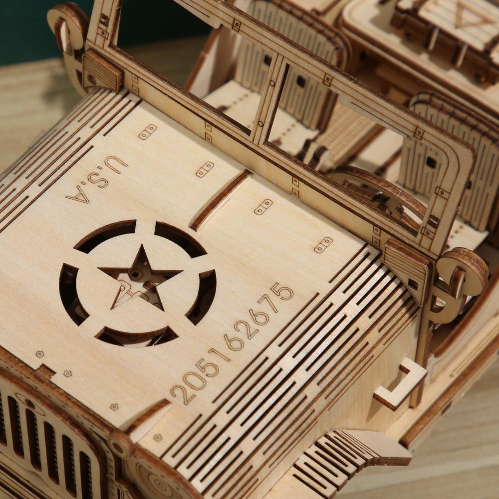 Creative Wooden Puzzles Diy Construction Models Set Assembly 3D Mechanical Trucks Cars Montessori Desk Toys Kit For Adults Kids