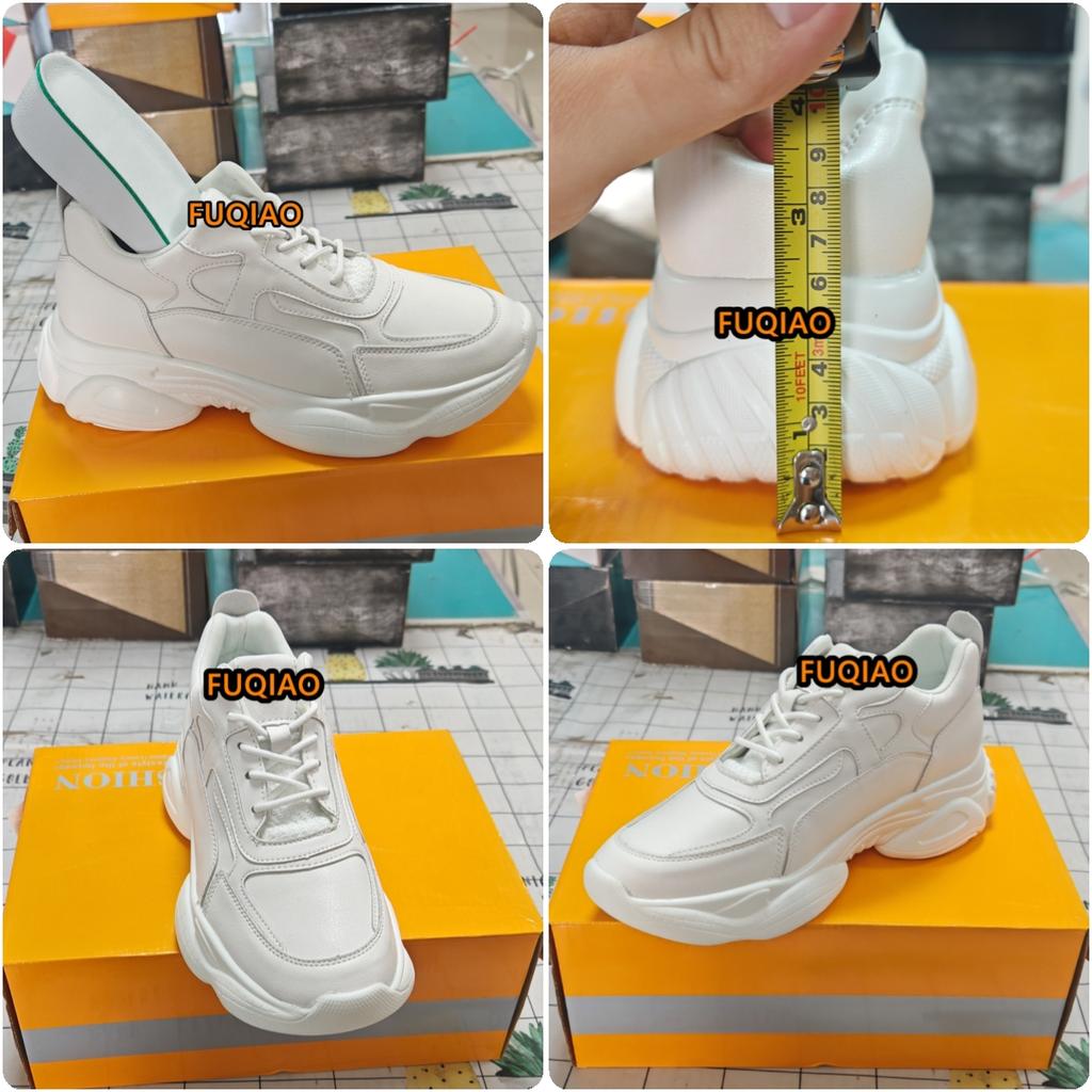 Men Invisible Height Increasing Sneakers Cowhide Thick Sole Comfortable 8CM Elevator Shoes Lift Sports Man Daddy Shoes