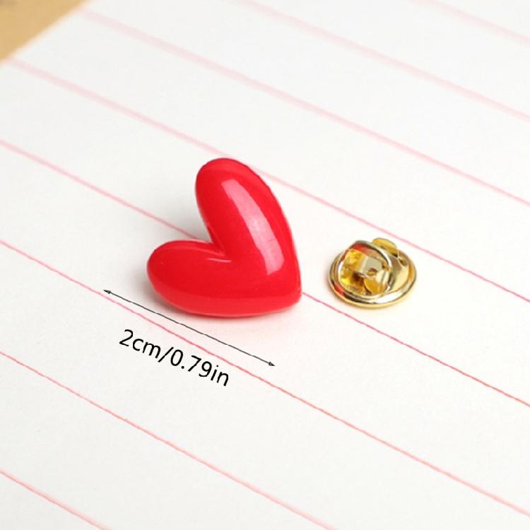 Red Heart Shape Enamel Pins Sweater Shawl Pins Heart Shape Lapel Pins for Shawls