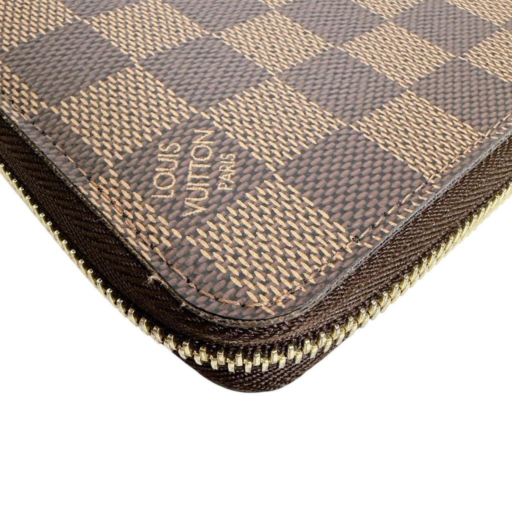 Louis Vuitton Damier Zippy Wallet N60015 Long Wallet Purse Zip Around Ebene Used