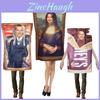 Fantasia de Festa Halloween 2023 Mona Lisa Divertida e Brincalhona Roupa de Pintura de Parede Para Cosplay