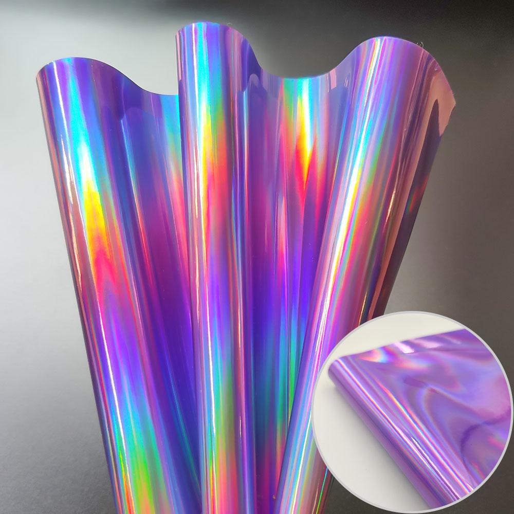 Hologram Iridescent Rainbow Mirrored Faux PU Leather Synthetic Laser Leatherette Fabric Craft Cloth DIY Bows Making Earring