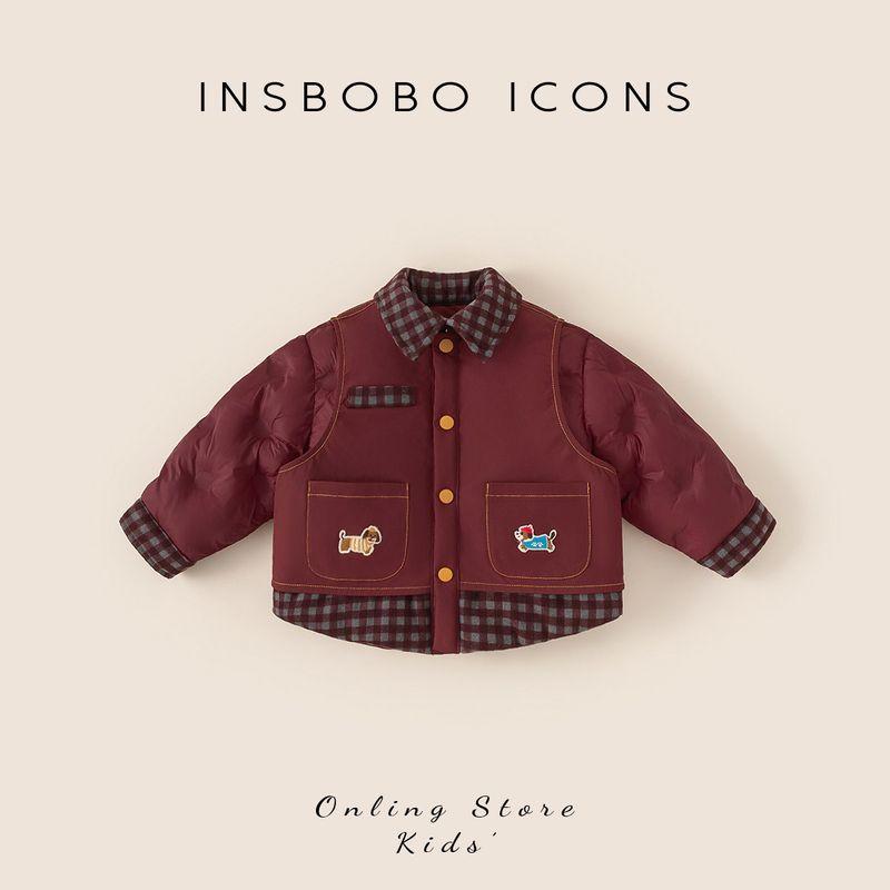 Red Boys  Jacket, New Winter Top, Baby New Year Clothes, Children s New Year Winter Clothing, Infant One-Year-Old Cotton Coat Crimson 100
