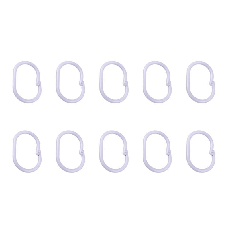 

100pcs Smooth Sliding Shower Hooks With Locking Mechanism Waterproof Snap Lock Rings Bathroom Curtain Rod Attachments