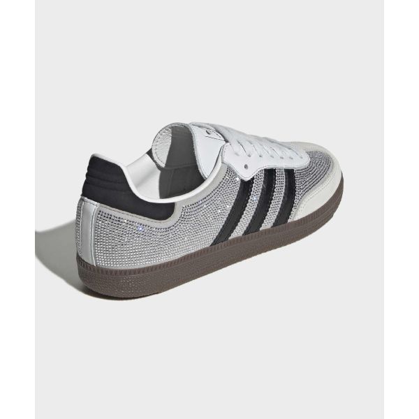 adidas Zapatillas Samba OG Blanco Cristal Pedrería para Mujer Plateado-Metálico IH9055