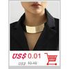 Exaggerated Chunky Metal Wire Torques Choker Necklace Women Collar Punk Gold Color Wide Smooth Chain Jewelry Bijoux Steampunk