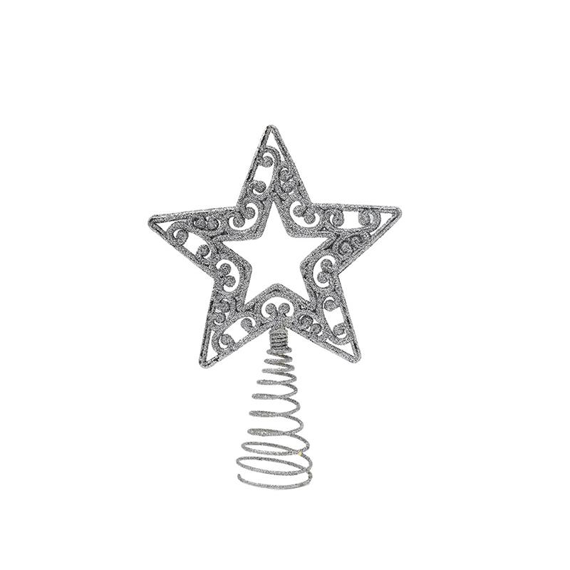 Christmas Tree Topper Decoration Five-Pointed Star Xmas Tree Decor Gold Silver Star for Home Party Decor 2025 New Year Gift