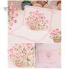 Pop-Up Greeting Card 3D Flower Bouquet Card Handmade Rose Sunflower Tulip Gift Card for Mother's Day Graduation Anniversary