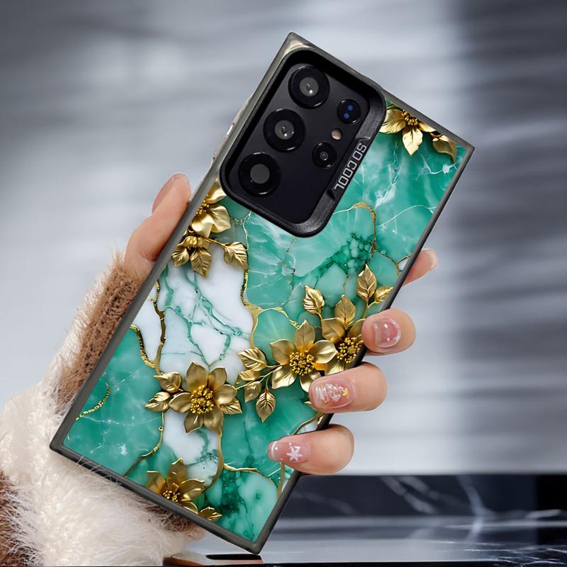 Flower Marble Phone Case for Samsung Galaxy S24Ultra S23 FE Note 20 Ultra S20 S21 S22 Plus S20fe S23Ultra 5G Silicone Soft