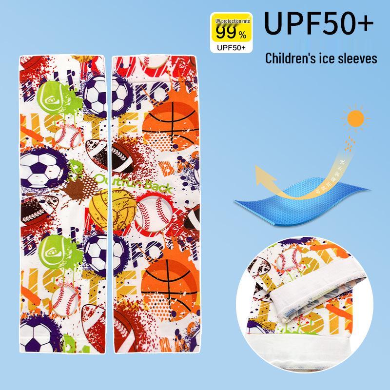

Children s Summer UV Protection Cartoon Ice Silk Arm Sleeves One size