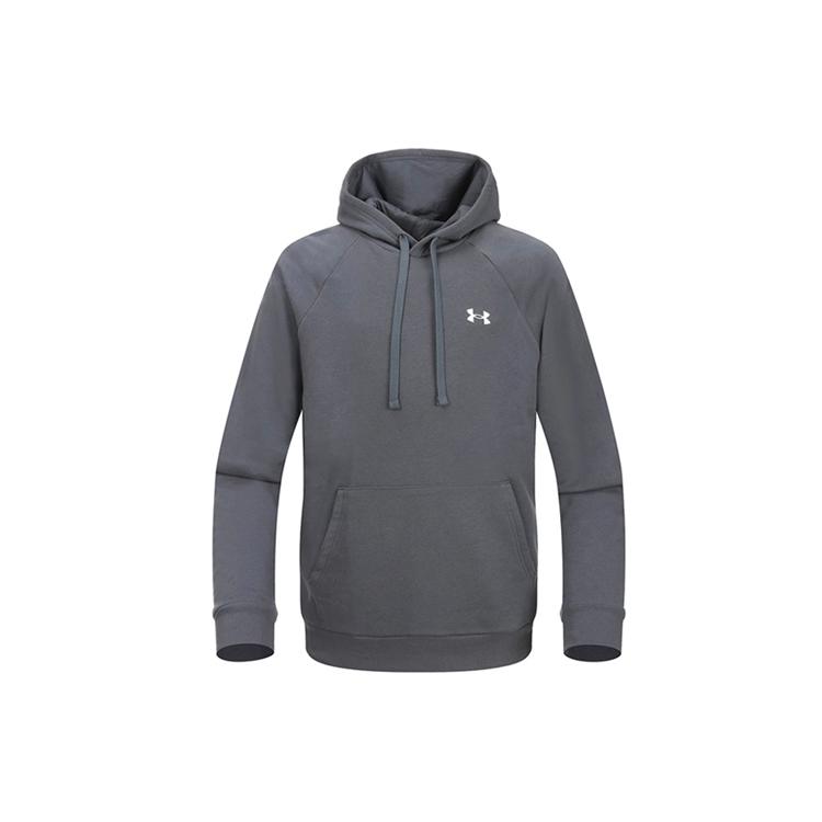 Under Armour Rival Sweatshirts Men's Gray Hooded Moderate Regular 1357105-012