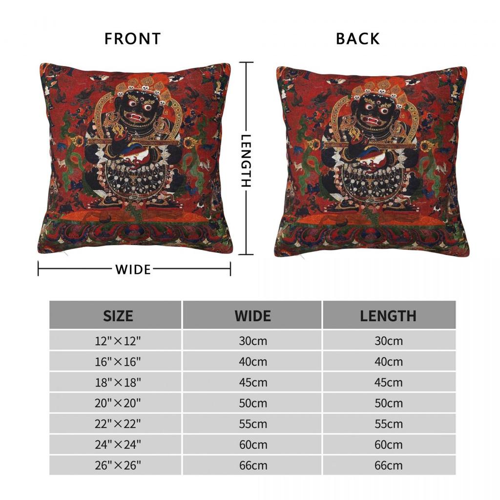 Mahakala Protector Of The Tent Tibetan Buddhism Pillowcase Polyester Linen Velvet Creative Throw Pillow Case Sofa Seater Cover