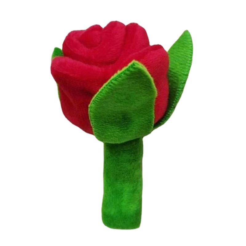 

Dog Squeak Toy Cute Stuffed Chew Toy for Dog Puppies Teething Soft Pet Toy Plush Rose Flower Shape Catmint Rope Toy