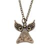 Angel Wing & Open Heart Pendant Necklace Romantic Gothic Statement Jewelry 45cm or 70cm Long Chain