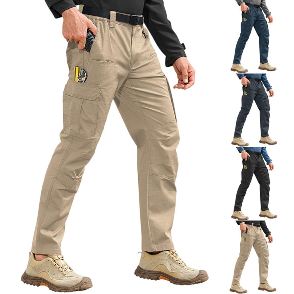 Mens Pants Ripstop Cargo Work Pants With Multi-pocket Breathable Hiking Mountaineering Camping Construction Pants