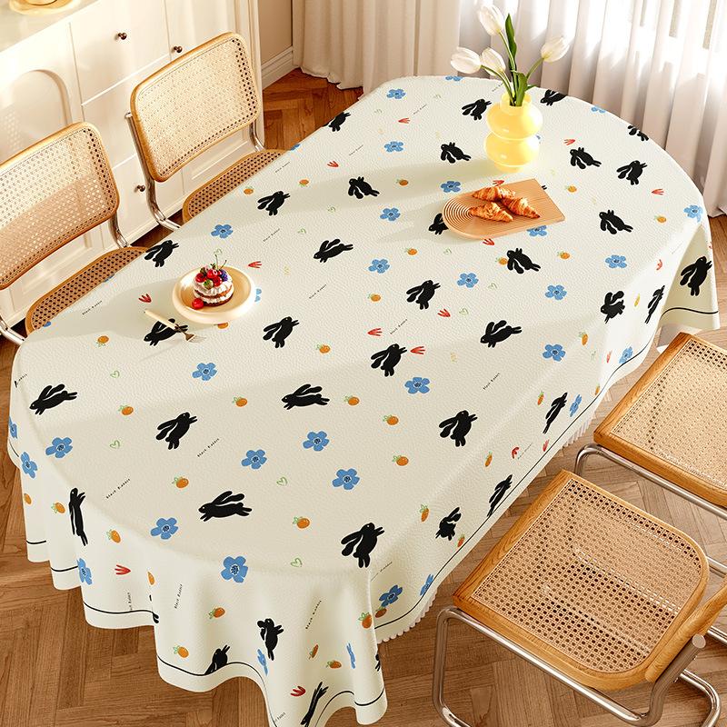 Luxury Cartoon Printed Waterproof Tablecloth High-End Lambskin Table Cover for Living Room Soft Easy-Care Furniture Protector