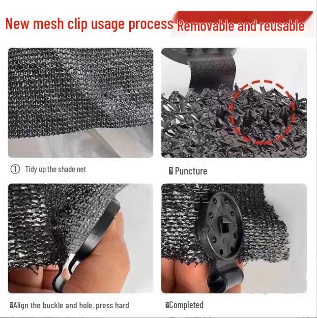Sunscreen Net Fixing Clips & Buckles Set for Shade Net