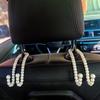 Creative Pearl Car Seat Hook Stylish Backrest Organizer Multifunctional Car Mounted Hook Women Car Decor Accessories