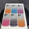 KEYSION Gradient Glitter Jewelled Phone Case for iPhone 16 17 Pro Max Air 16 Plus Wavy Border Lens Protector Shockproof Cover