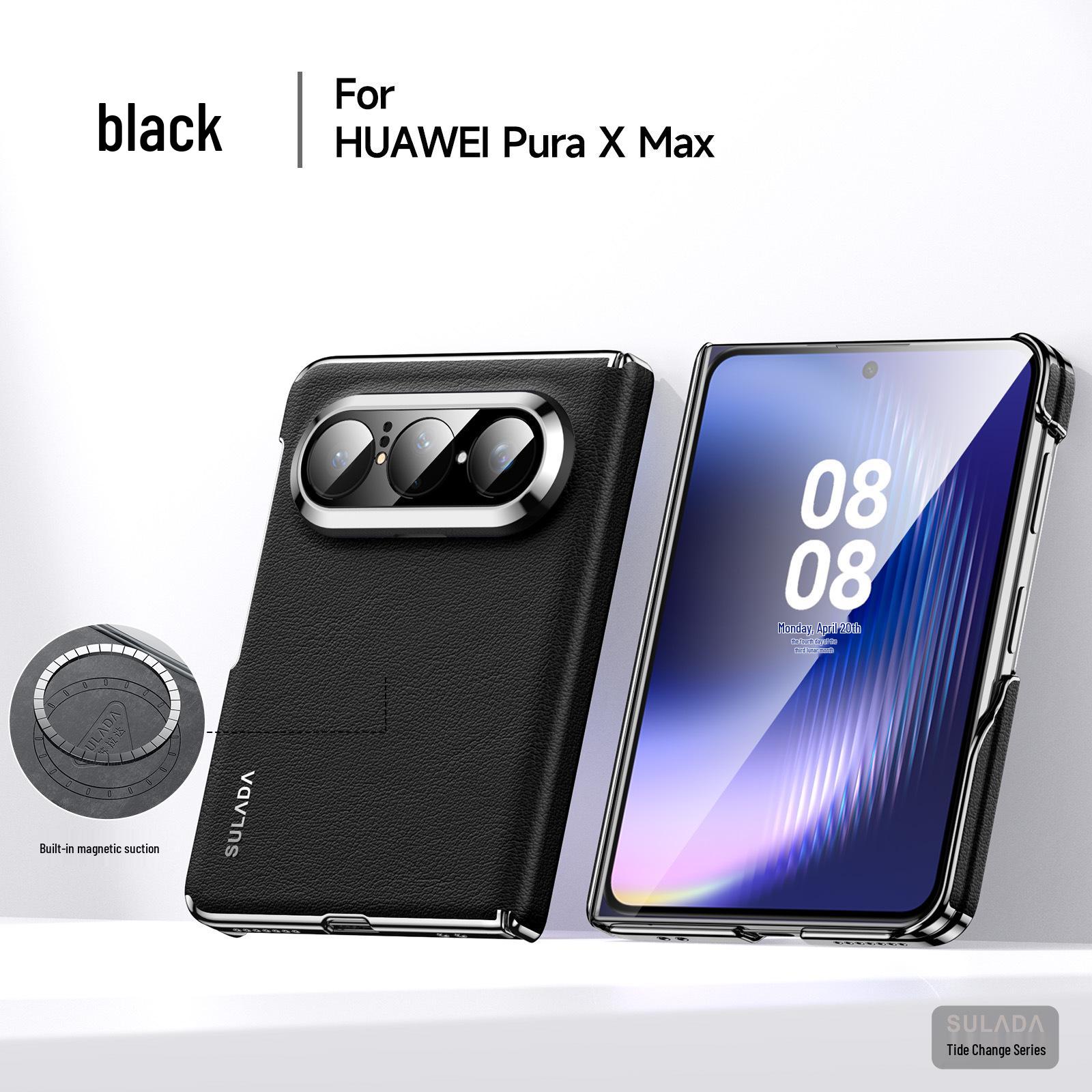 Huawei Pura X Max Trendy Change Foldable Phone Case - Upgraded Double-Axis Drop-Proof Protection. Pura X Max чёрный