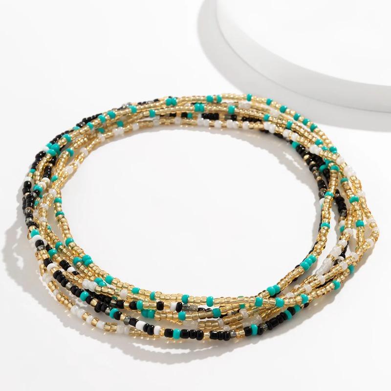 3ks Sexy Bohemia Pasový řetízek Retro Belly Beads Elastické Body Šperky Bohemia Bikini Summer Y2k Příslušenství Baya Africain Ventre