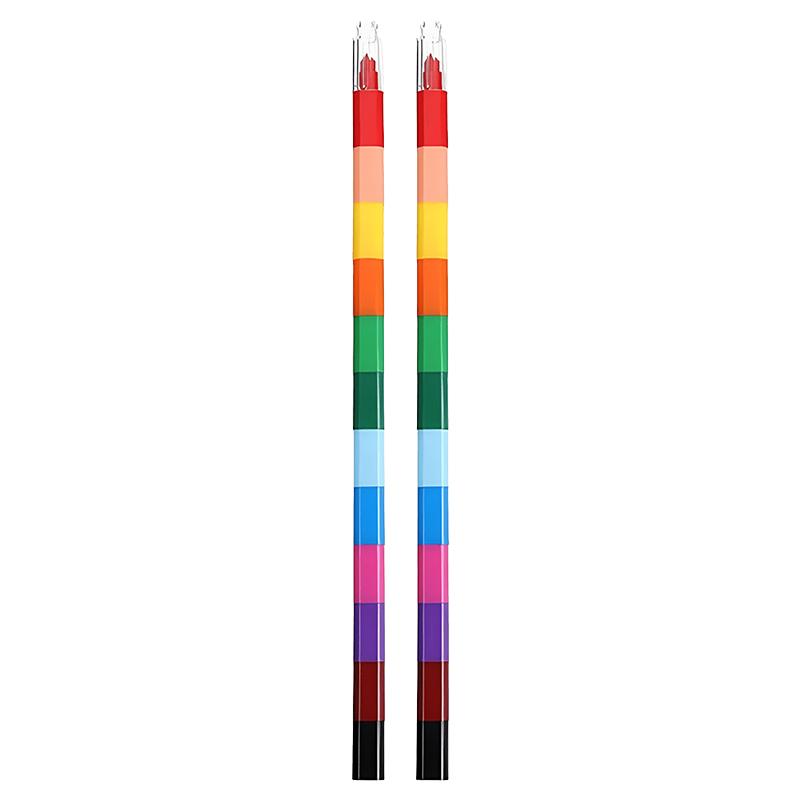 12-Color Building Block Crayons Fun Rainbow Color Stackable Drawing Crayons Graffiti Pen Art Supplies Birthday Gift Boy Girl